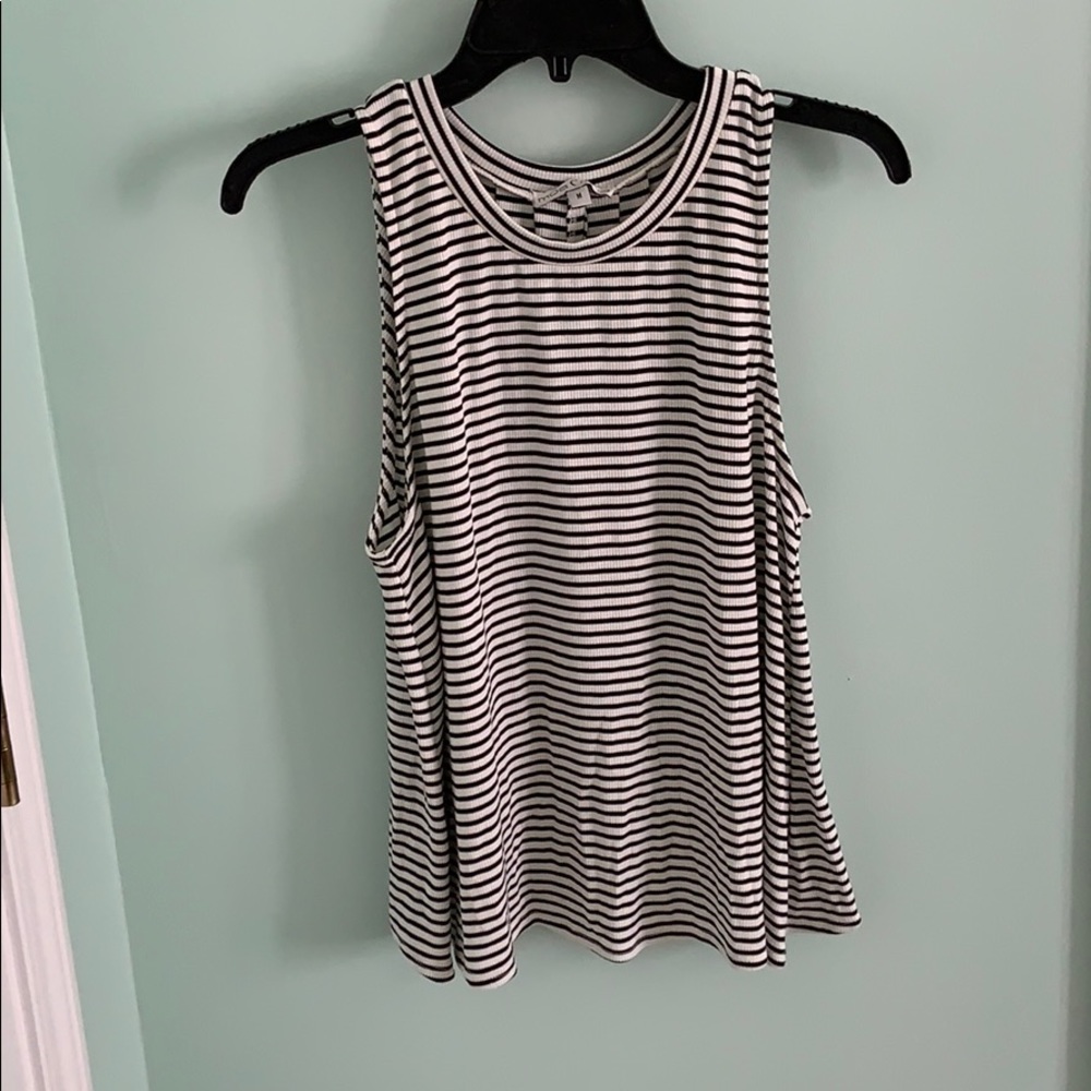 black and white striped tank top